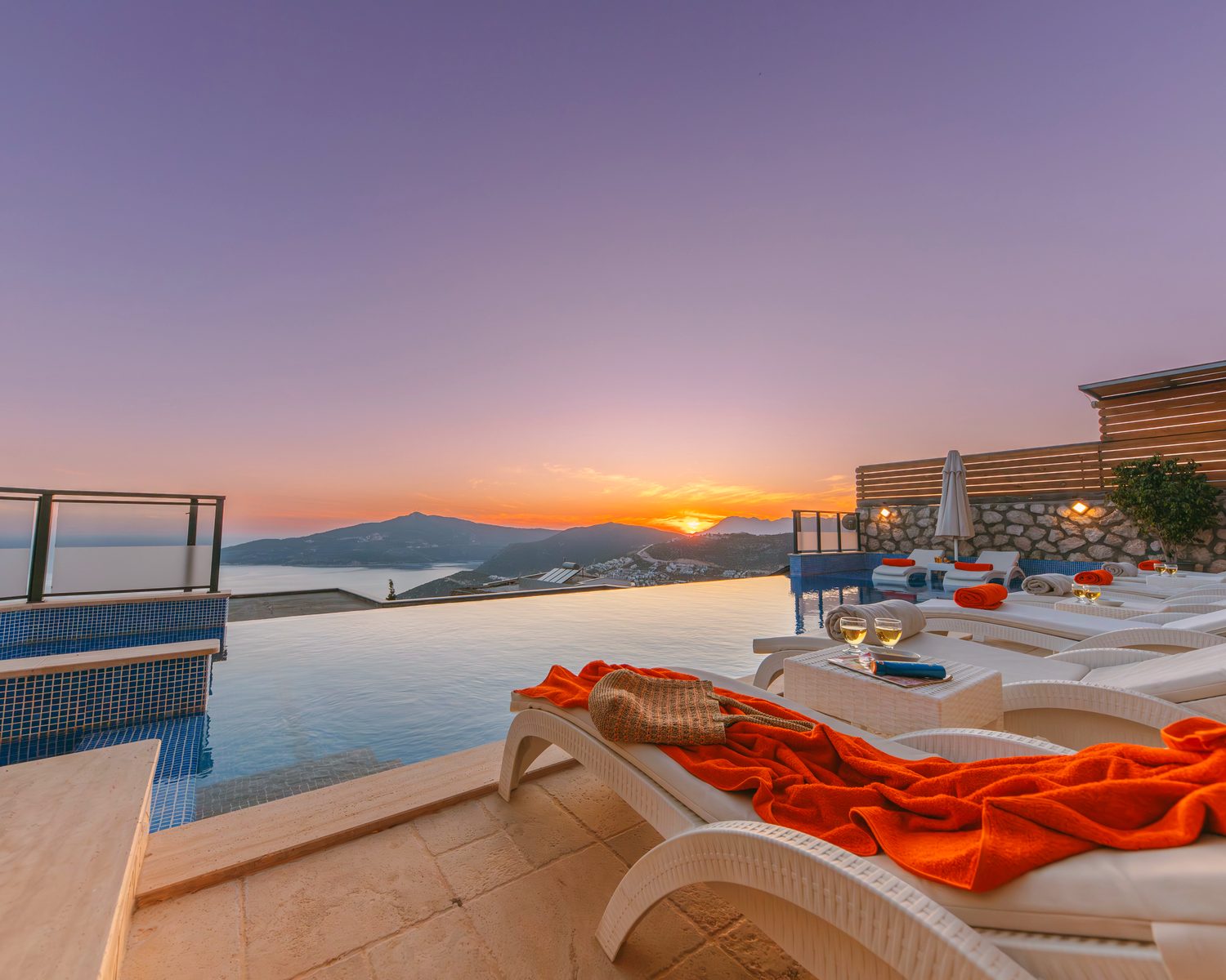 A quiet terrace at golden hour, chosen for rest